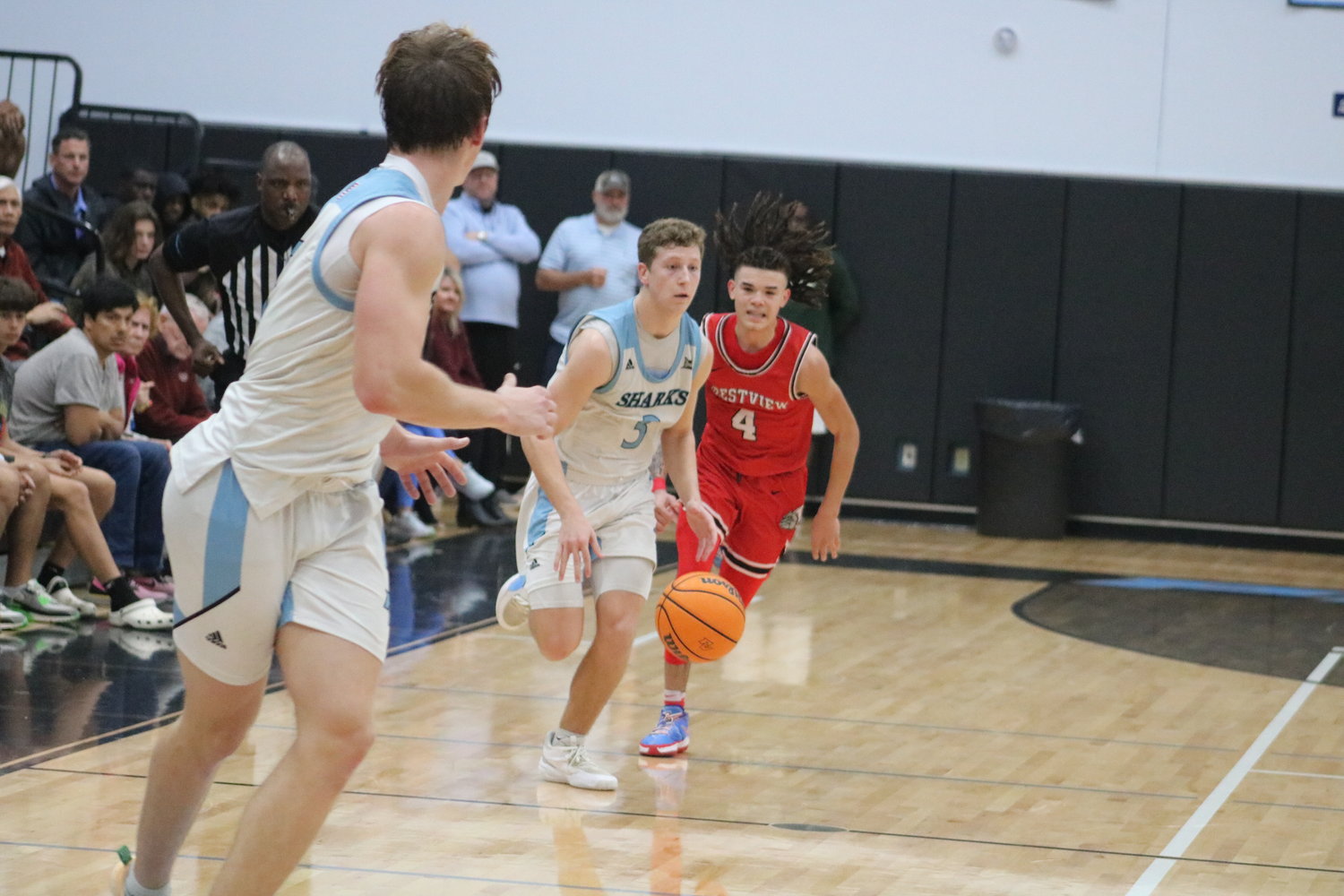 Crestview defenders chasing Ponte Vedra guard Nate Bunkosky was a popular sight throughout the game.